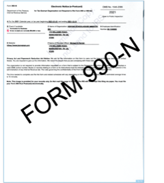 Form 990-N, starting tax year 2021