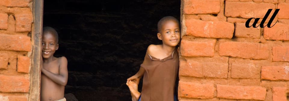 Slideshow image: Kenyan boy in doorway. text: all